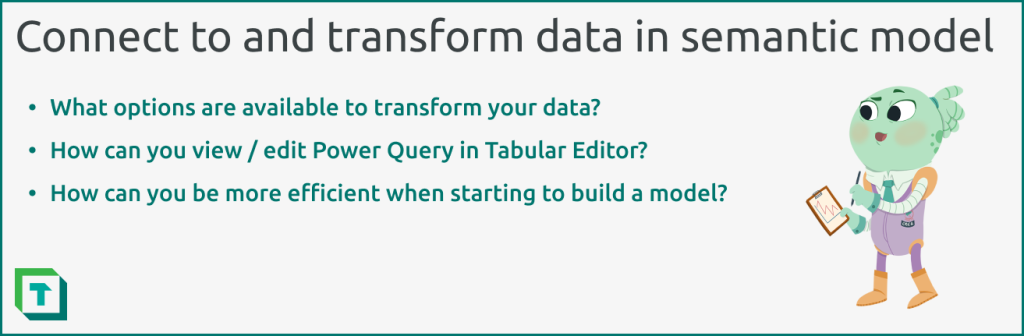 Connect to and transform data in semantic model